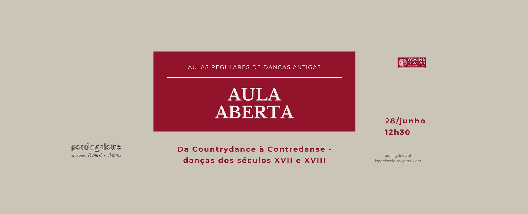 Aula Aberta - PORTINGALOISE - BANNER